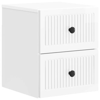 vidaXL Mesita De Noche De Pared Con Caj&oacute;n Brillante 33 X 34,5 X 40 Cm Vidaxl