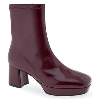 Aerosoles Sussex Boots Womens Red Faux Leather Block Heel Bootie LION360