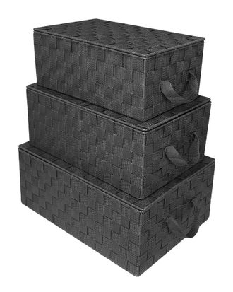 Sorbus Set Of 3 Storage Woven Baskets