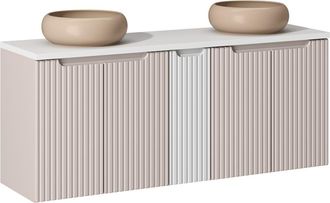 Petits Meubles Mueble doble lavabo 140cm 5 puertas paneles de melamina y mdf