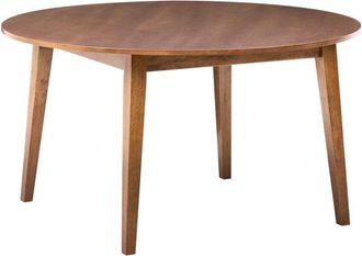 Beliani Dining Table HUNTLEY Dark Oak 140 cm 140 cm