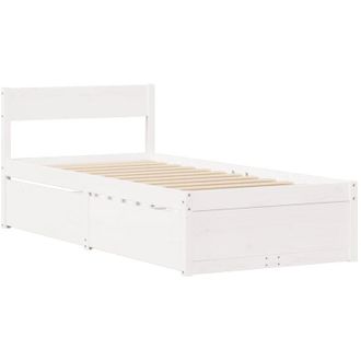 vidaXL Estructura De Cama Sin Colch&oacute;n Madera Maciza Blanca 75x190 Cm Vidaxl