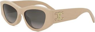 Celine Triomphe Bril Premium Kwaliteit Originele Stijl - Dames - Zonnebrillen - Beige - 55 MM - Accessoires