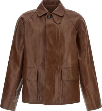 Prada Brown Shirt Collar Jacket