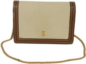 Burberry Beige Brown Canvas Wallet (Bi-Fold) (Pre-Owned)