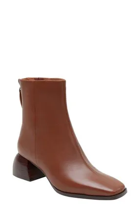 Linea Paolo Sadie Block Heel Bootie in Cognac outlet NEW