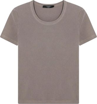 Max Mara Tops, Dames, Bruin, S, T-shirt Girocollo Manica Corta