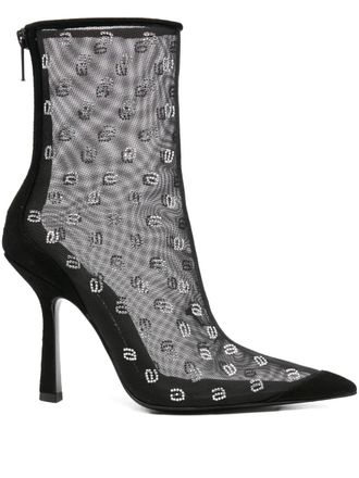 Alexander Wang 100mm crystal-embellished boots - Black