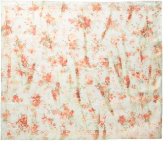 Alexander McQueen Floral & Skull Print Silk Scarf in Acqua at Nordstrom