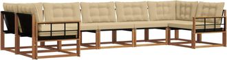vidaXL Conjunto De Sof&aacute;s De Exterior 7 Uds. Natural Y Beige Vidaxl