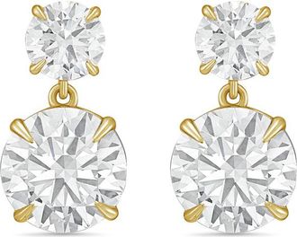 Diana M. Jewels 14KT YG 8.00 Ct TW of Lab grown round diamonds drop earrings