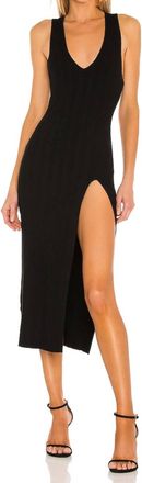 Michael Costello Variegated Rib Bodycon Dress In Black