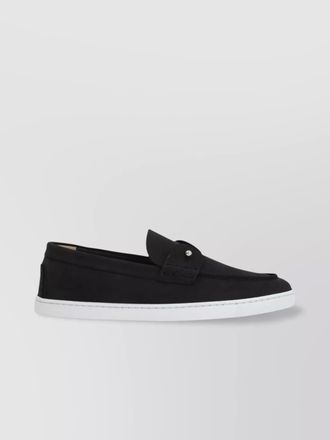 Christian Louboutin leather crystal embellished loafers
