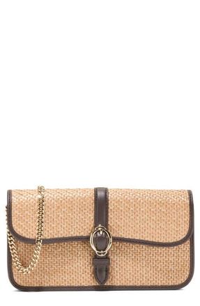 Cole Haan Alexandria Clutch in Natural Raffia/Dark Chocolate at Nordstrom