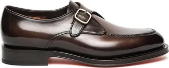 Santoni Single Buckle Leather Shoes Goodyear Construction