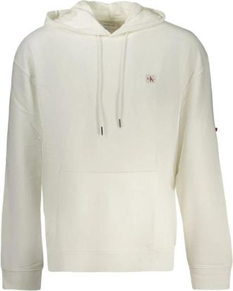 Calvin Klein Witte Katoenen Heren Trui - Heren - Hoodies - Wit - 2XL - Katoen - Hoodies & sweatvesten