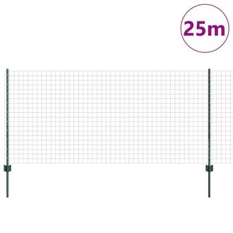 Berkfield Home Green Euro Fence with 11 U Posts Green 1x25 m Steel