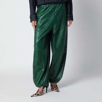 Frankie Shop Oakdale green leather trousers