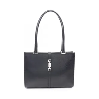 Gucci Black Leather Handbag Tote Bag (Pre-Owned)