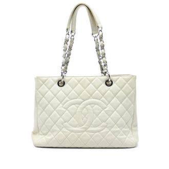 Chanel Pre-owned The Grand Shopping Tote - Dames - Pre-owned - Wit - Maat: ONE Size Leer