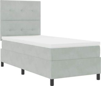 vidaXL Vidaxl Cama Box Spring Con Colch&oacute;n Terciopelo Gris Claro 90x190 Cm