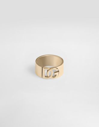 Dolce & Gabbana Ring With Dg Cut-out Logo - Man Bijoux Gold Metal M