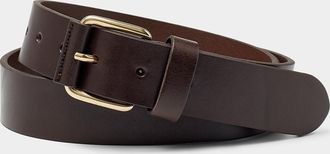 Le 31 Mens Golden-buckle leather belt Exclusive collection from Italy