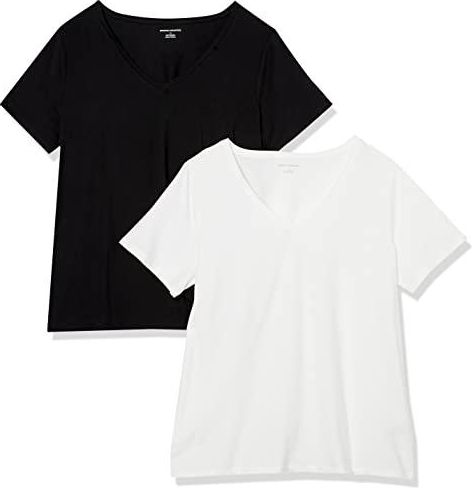 Essentials Lot De 2 T-Shirts Col Rond Manches Courtes Femme Coupe Ajustée