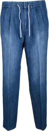 Brunello Cucinelli Jogger Trainingsbroeken - Heren - Sweatpants - Blauw - M - Katoen - Broeken