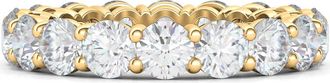 HauteCarat Lab Created Diamond Single Prong 18K Gold Eternity Band Ring in Yellow Gold at Nordstrom, Size 6.5