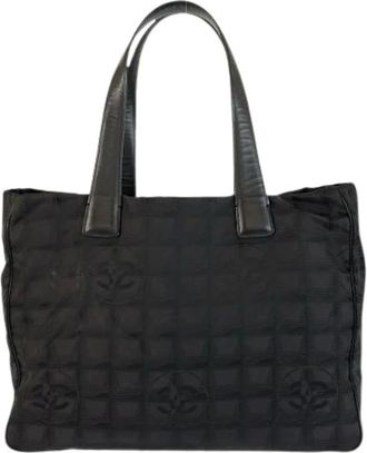 Chanel Pre-owned Tote Bags, female, Black, Size: ONE SIZE Pre-owned Nylon Tote Bag