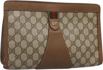 Gucci Pre-owned Leather clutches - Dames - Vintage Clutch - Beige - ONE Size - Leer - Vintage