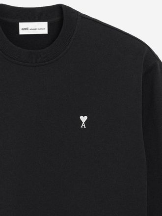 Ami Mens Sweatshirt Stretch Cotton Black Knitwear Sweater