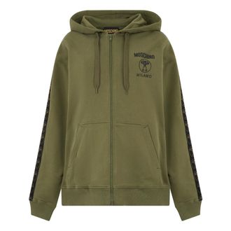 Moschino Hooded Sweatshirt with Elegant Zip - male - Moschino - Zip-throughs - Green - L - Sweatshirts & Hoodies