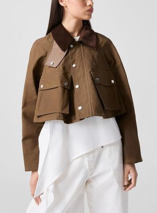 J.W.Anderson Womens Short, flared, coated-canvas coat