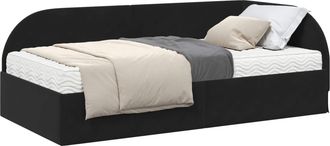vidaXL Estructura De Cama Esquina Con Colch&oacute;n 2 Uds. Negro 90 X 200 Cm Vidaxl