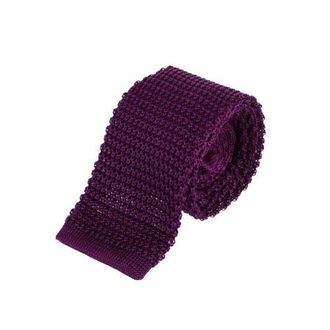 Trafalgar Store Zion Knit Silk Solid Colored Necktie in Purple at Nordstrom