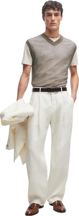 HUGO BOSS Heren Lucid Crew Hals T-shirt (Beige)