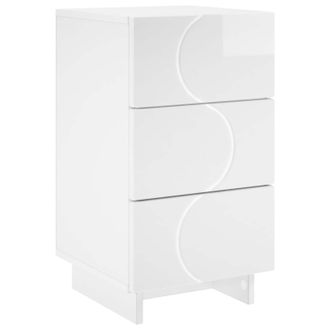 vidaXL Mesa De Noche Blanco Brillante 33,5 X 34,5 X 60 Cm Vidaxl