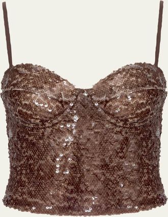 L'agence Lior Sequined Bralette Top
