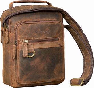 STILORD Lima Stylish Leather Shoulder Bag Mens Crossbody - Small Messenger Bag Genuine Leather with Carry Handle Vintage Satchel 9.7 Tablet for Travel & Busin