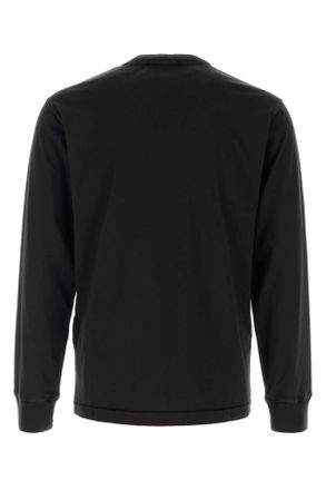 Stone Island Cotton Logo-Embroidered Sweatshirt - Black
