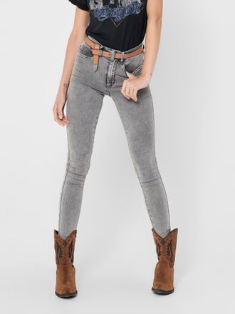 Only Skinny-fit-Jeans ONLY ONLROYAL HW SK JEANS BJ, Damen, Gr. XS (34), L&auml;nge 32, grau (grau denim), Denim/Jeans, Obermaterial: 69% Baumwolle, 29% Polyeste