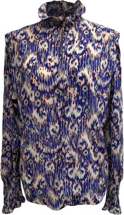 Isabel Marant Etoile Printed Turtleneck Blouse in Multicolor Silk