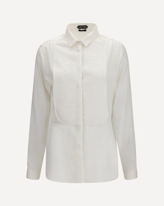 Tom Ford Tuxedo Shirt in silk with pleated bib Female 38