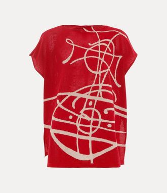 Vivienne Westwood Beach Top Graffiti Orb Graffiti Orb Beach T Red Os-u Unisex