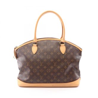 Louis Vuitton Brown Monogram Coated Canvas Leather Handbag Tote Bag (Pre-Owned)
