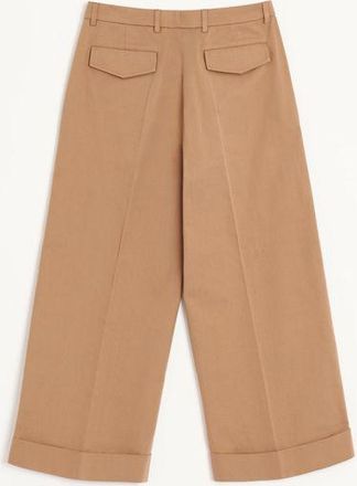 Valentino Pantalone In Gabardina Di Cotone Con Risvolto Uomo LIGHT CAMEL 44
