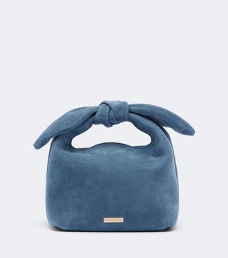 Aquazzura Bow Tie Mini suede top-handle bag