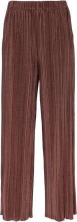 Sams&oslash;e & Sams&oslash;e Uma pliss&eacute;-effect trousers - women - Recycled Polyester/Spandex/Elastane - S - Brown
